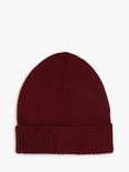 HUGO BOSS Kids' Turn-Up Beanie, Crimson