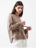 French Connection Kezia Tie Sleeve Jumper, Taupe