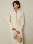 Reiss Caro Linen Blend Shirt, Beige