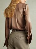 Reiss Hailey Silk Shirt, Mink