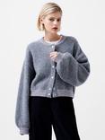 French Connection Melissa Knit Bomber Jacket, Dove Grey