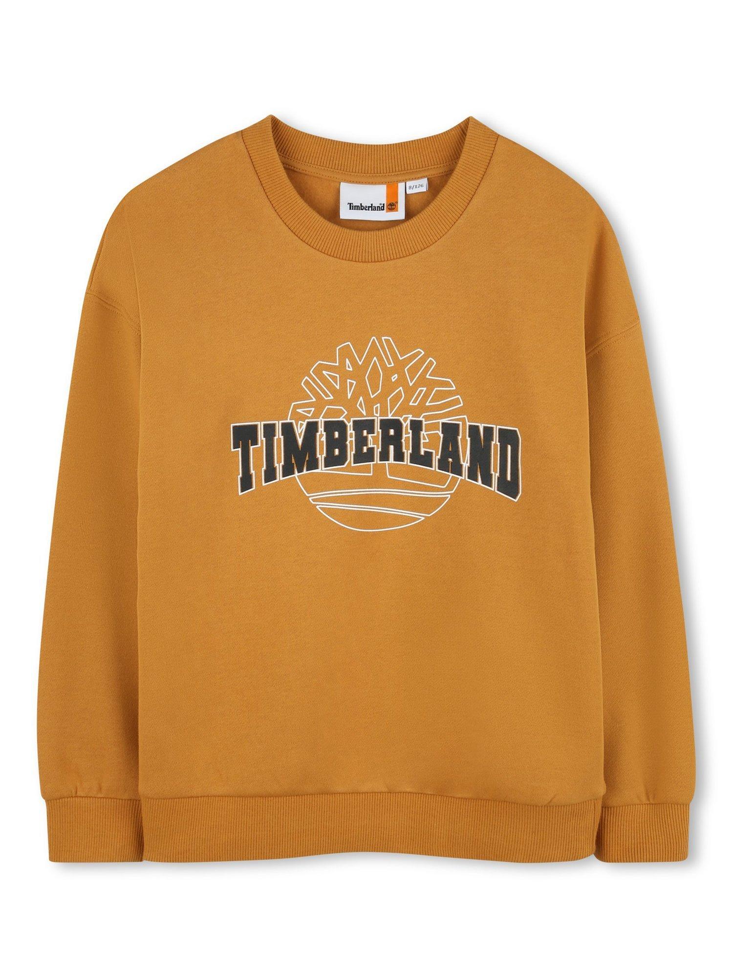 Product image 1 of 2, which shows Timberland Kids' Logo Sweatshirt, Ochre, 4 years