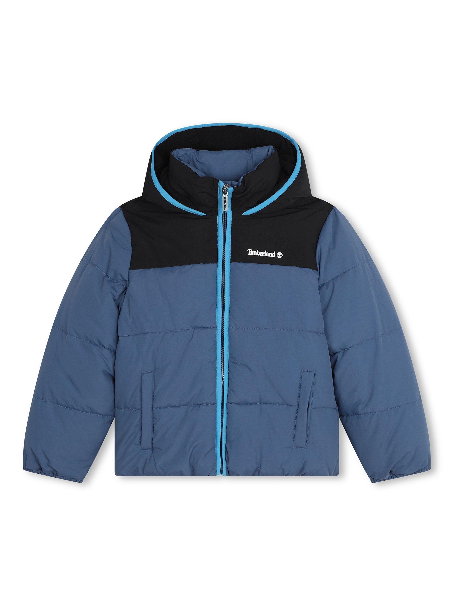 Product image 1 of 2, which shows Timberland Kids' Water Repellent Hooded Puffer Jacket, Blue, 10 years