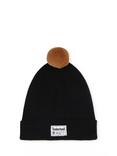 Timberland Kids' Faux Fur Pom Pom Knitted Beanie, Black