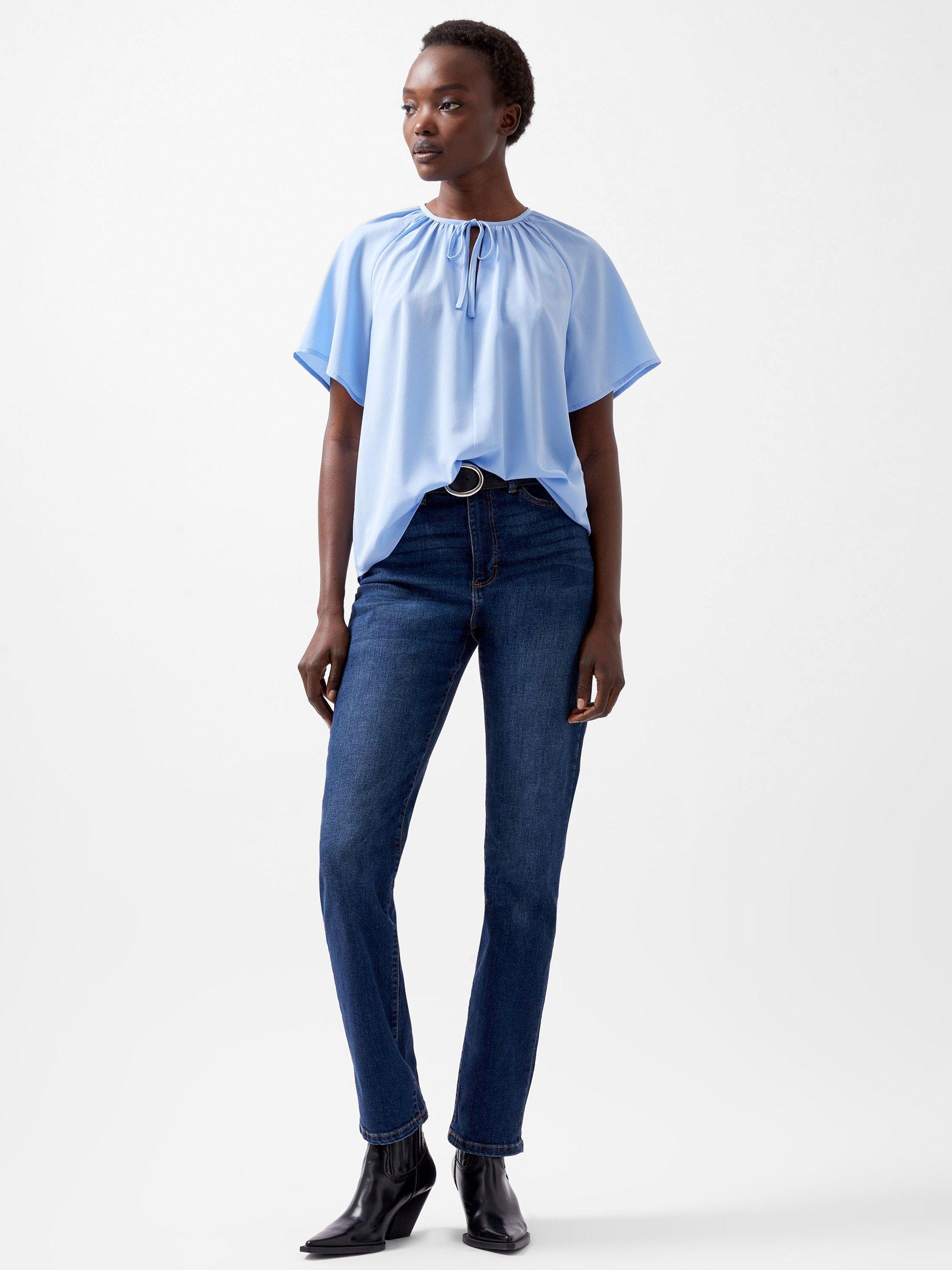French Connection Capriana Top, Dusted Blue