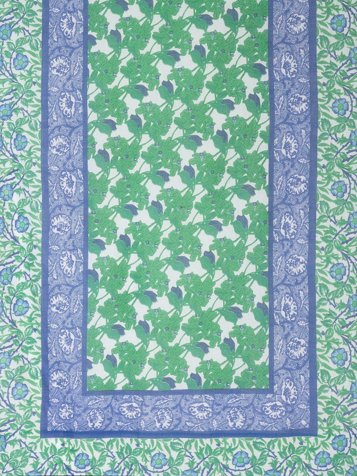 Product image 4 of 5, which shows chesca Floral Border Scarf, Green/Multi