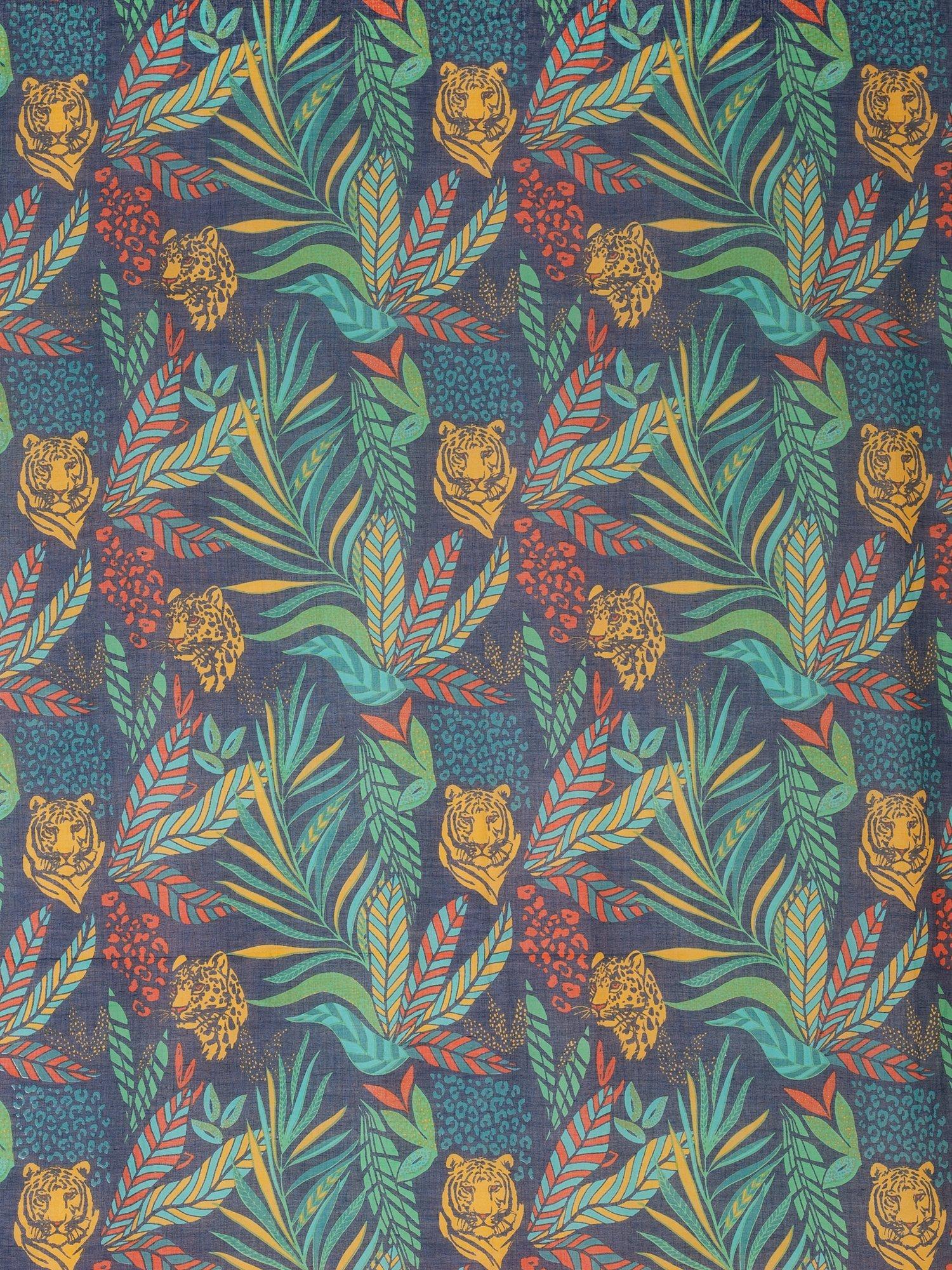 Product image 4 of 5, which shows chesca Jungle Print Scarf, Navy/Multi
