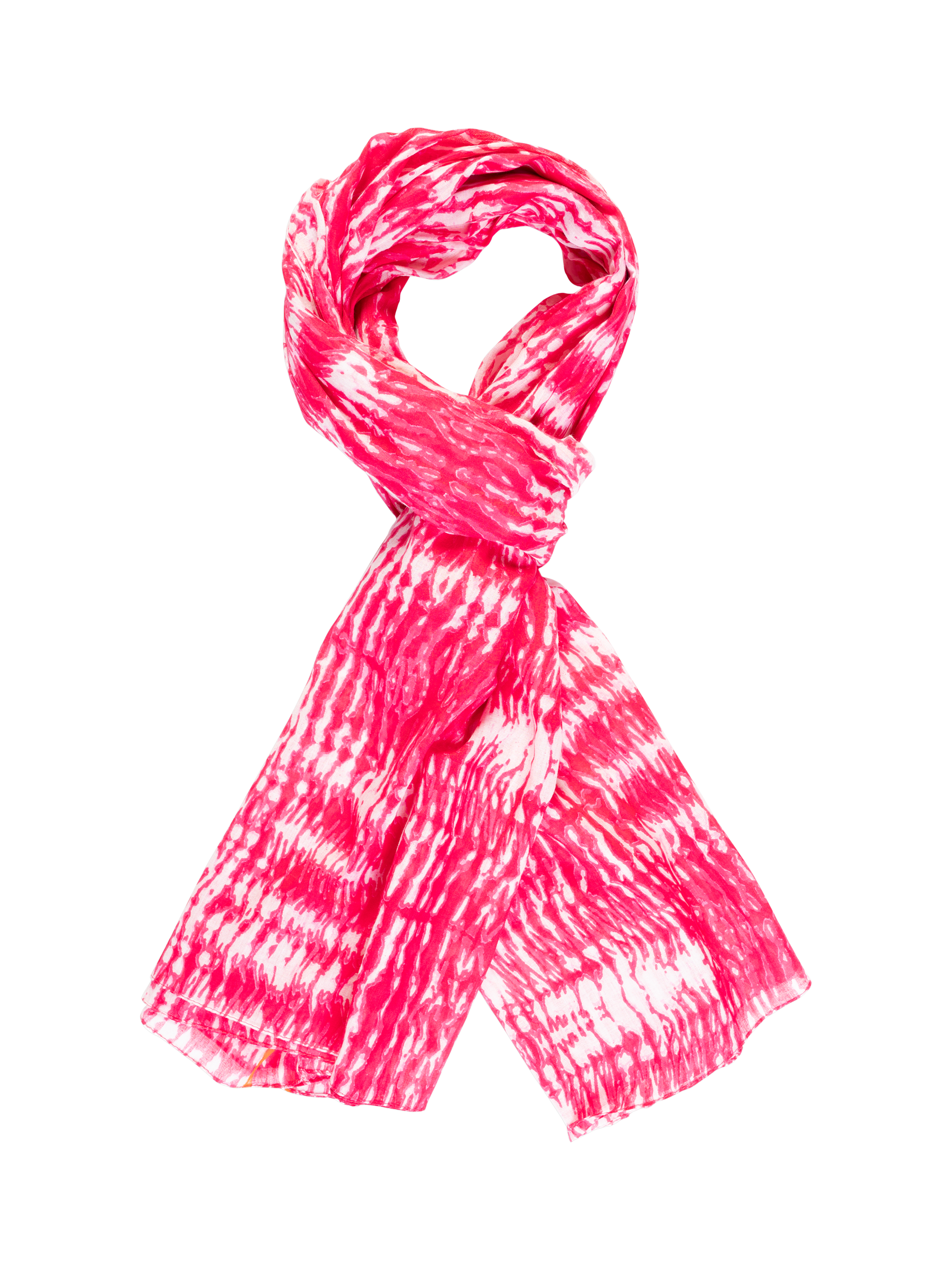 Product image 1 of 5, which shows chesca Tie Dye Scarf, Hot Pink