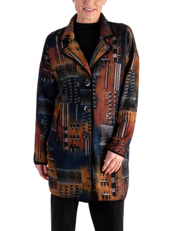 chesca Art Graphic Coat, Multi, Multi