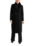 chesca Wool Blend Double Breasted Coat, Black