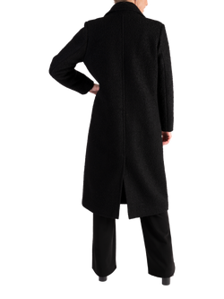 chesca Wool Blend Double Breasted Coat, Black - view 2, Black