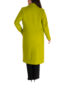 chesca Double Breasted Wool Blend Coat, Lime - view 2, Lime