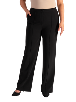 chesca Ponte Straight Leg Trousers, Black, Black