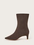 Monsoon Suedette Pointed Heel Boots, Chocolate