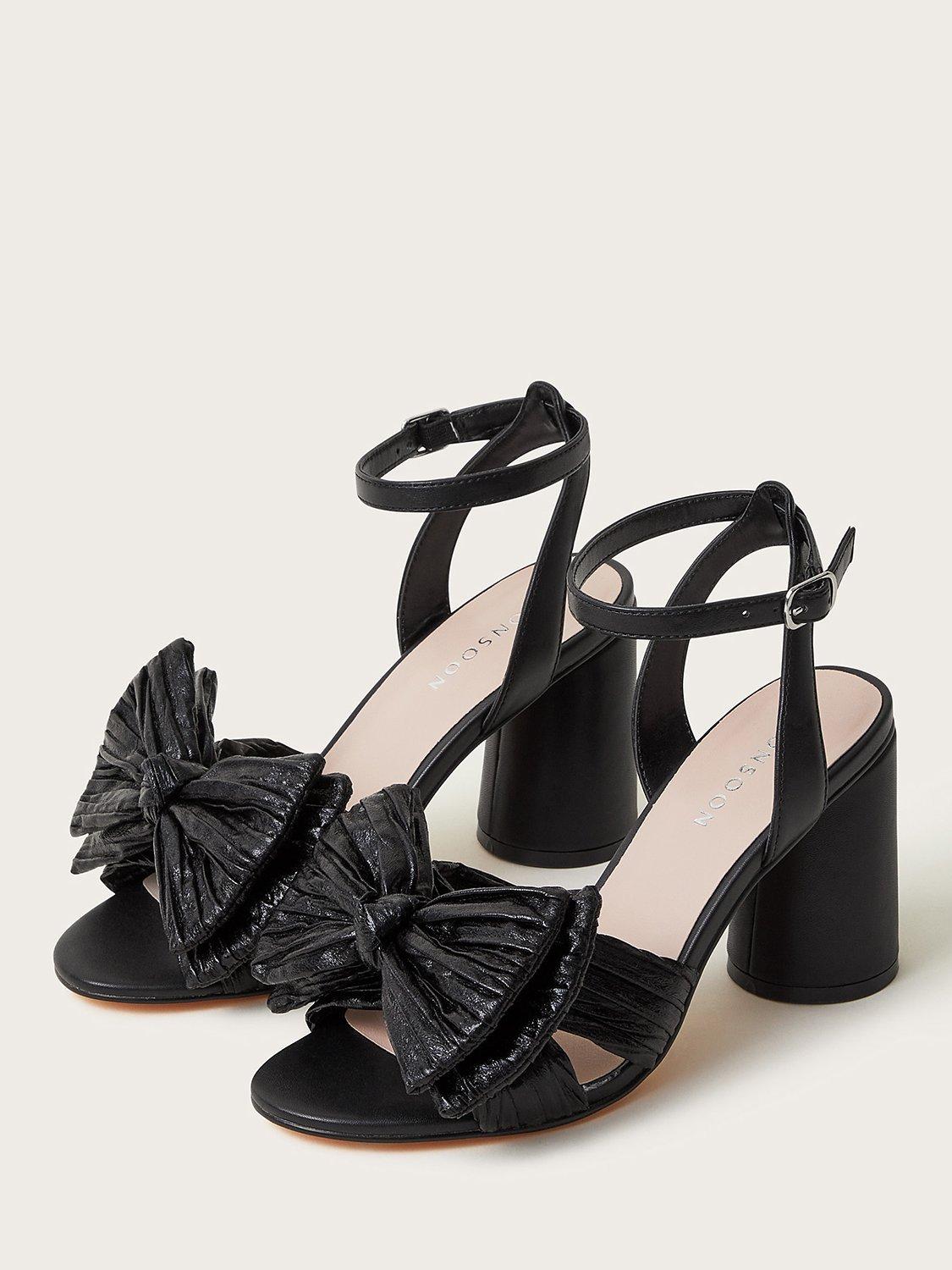 Monsoon Ruby Bow Heeled Sandals Black