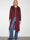 Monsoon Arabella A-Line Coat, Burgundy