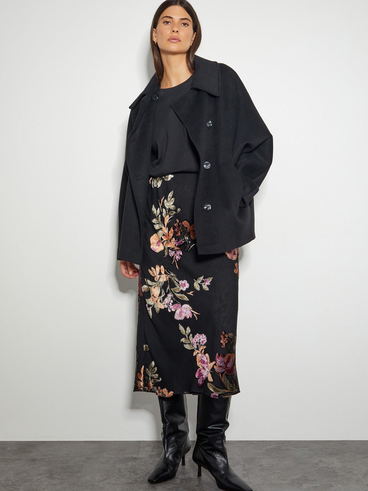 Monsoon Didi Dolman Sleeve Coat, Black