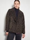 Monsoon Lily Leopard Blazer, Brown/Black