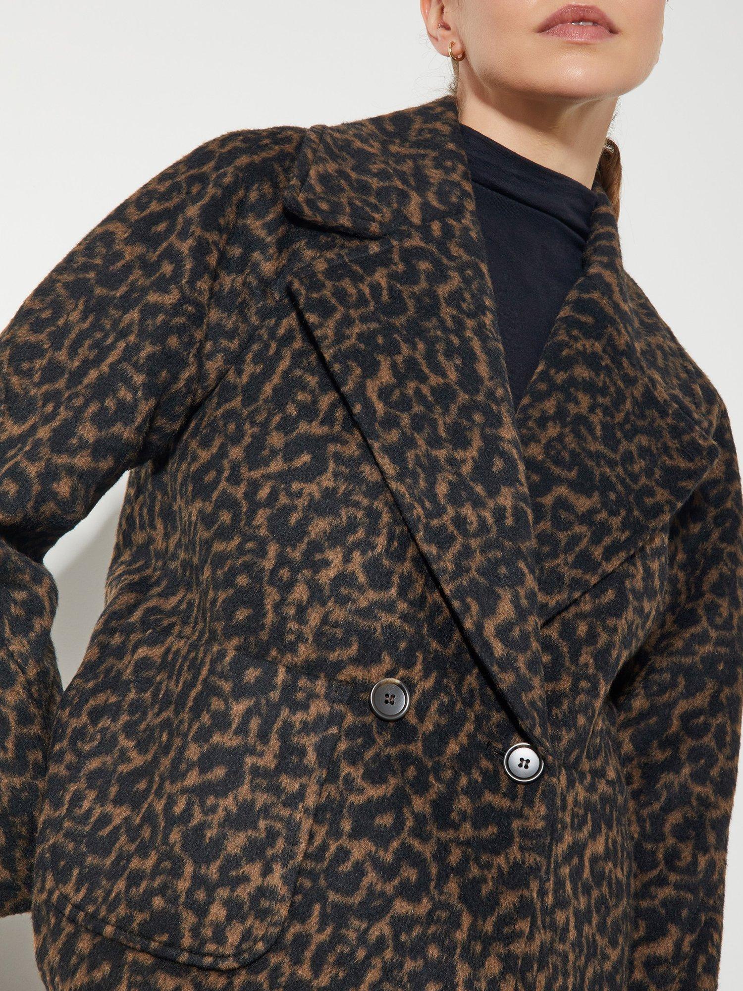Product image 4 of 5, which shows Monsoon Lily Leopard Blazer, Brown/Black, M