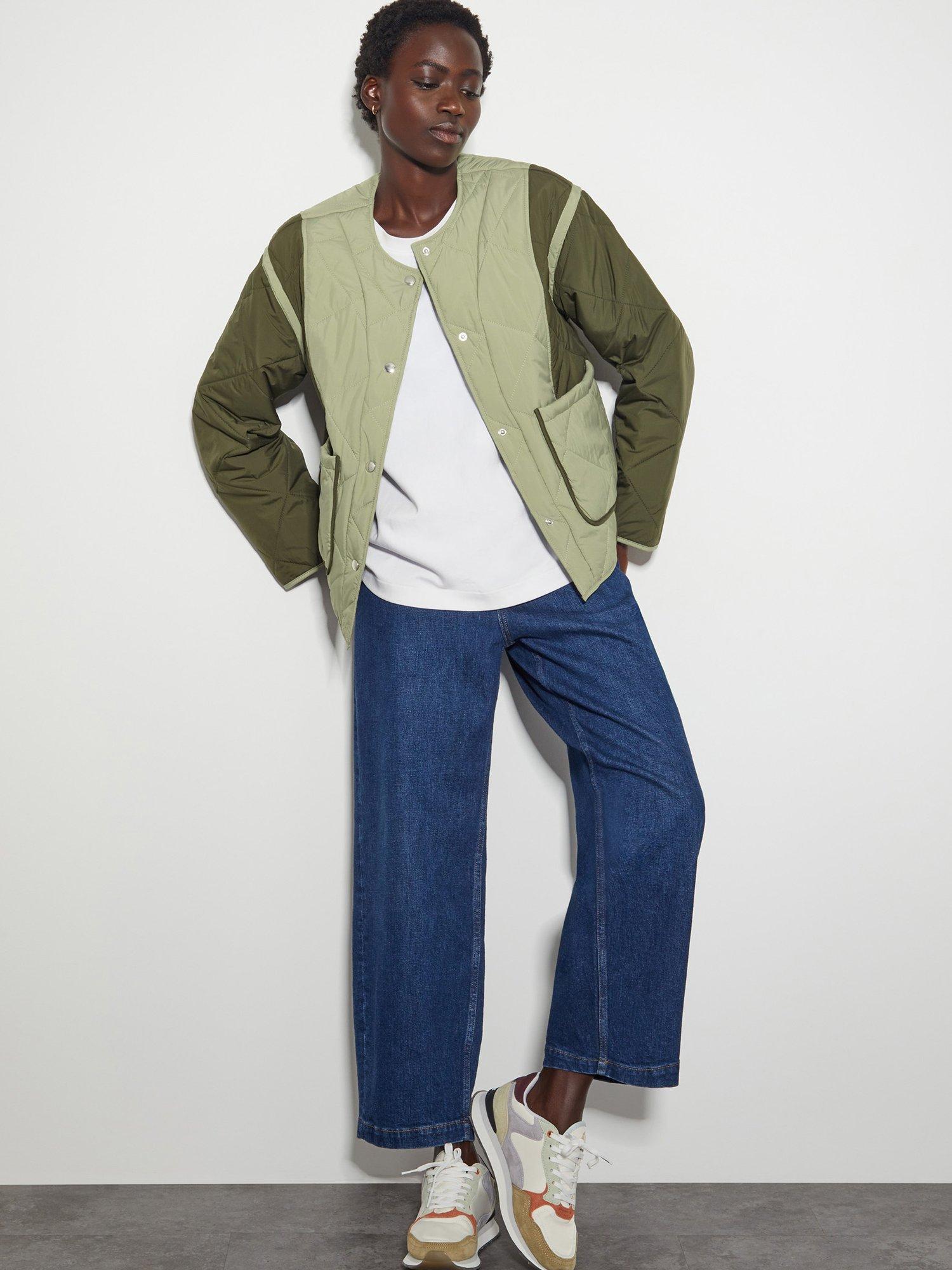 Monsoon Lulu Quilted Jacket Khaki
