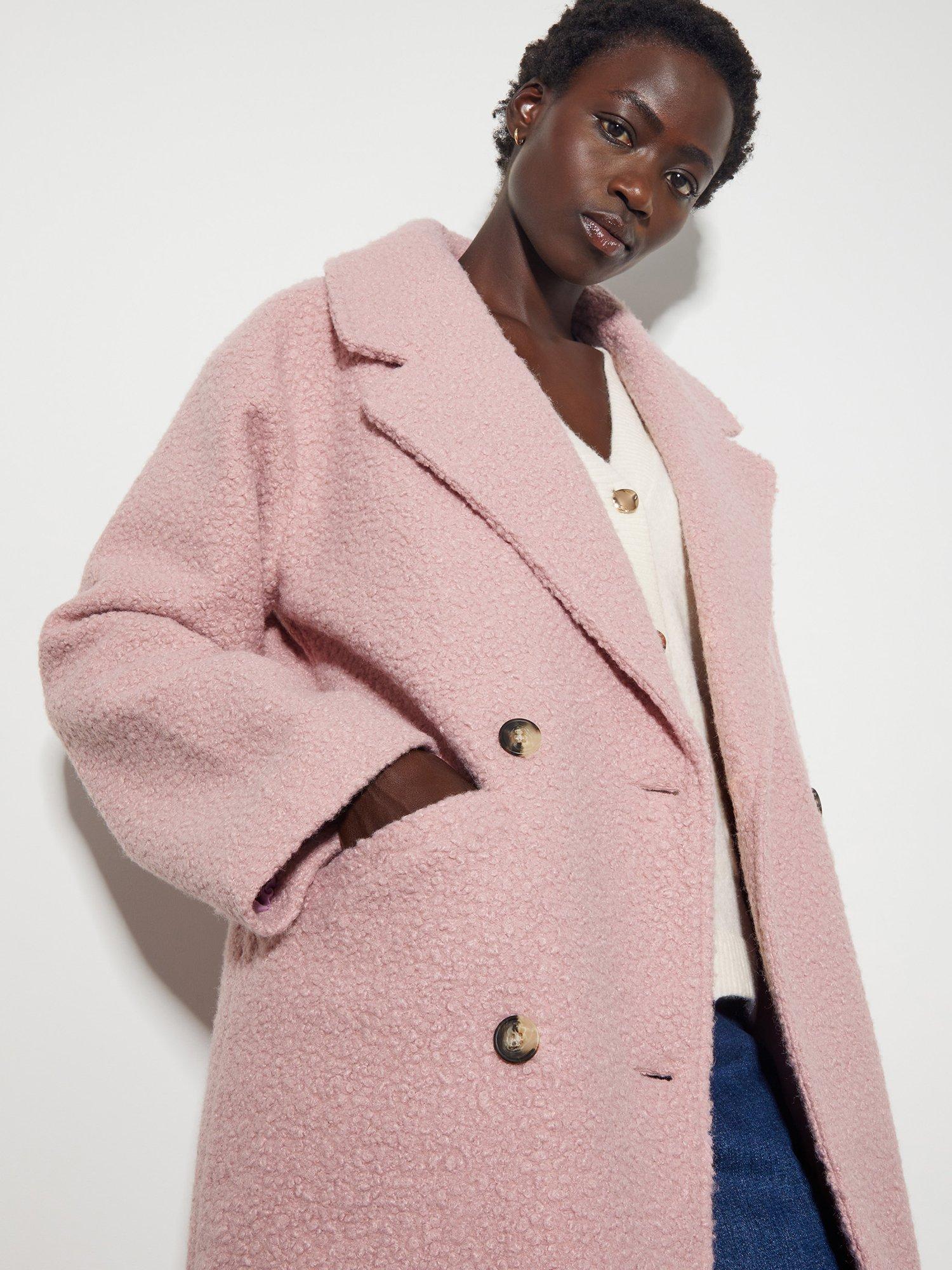 Pink single breasted coat hotsell