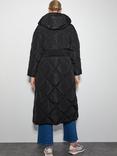 Monsoon Phoebe Fleece Puffer Coat, Black