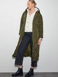 Monsoon Phoebe Fleece Puffer Coat, Khaki