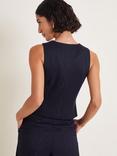 Monsoon Paige Pinstripe Waistcoat, Navy