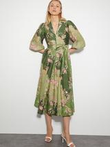 Monsoon Elise Shirt Midi Dress Ivory Multi
