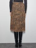 Monsoon Liza Leopard Print Skirt, Brown