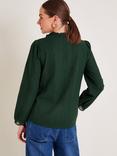 Monsoon Cora Embroidered Shirt, Dark Green