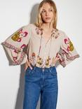 Monsoon Kara Floral Blouse, Ivory/Multi