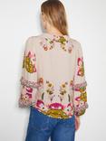 Monsoon Kara Floral Blouse, Ivory/Multi