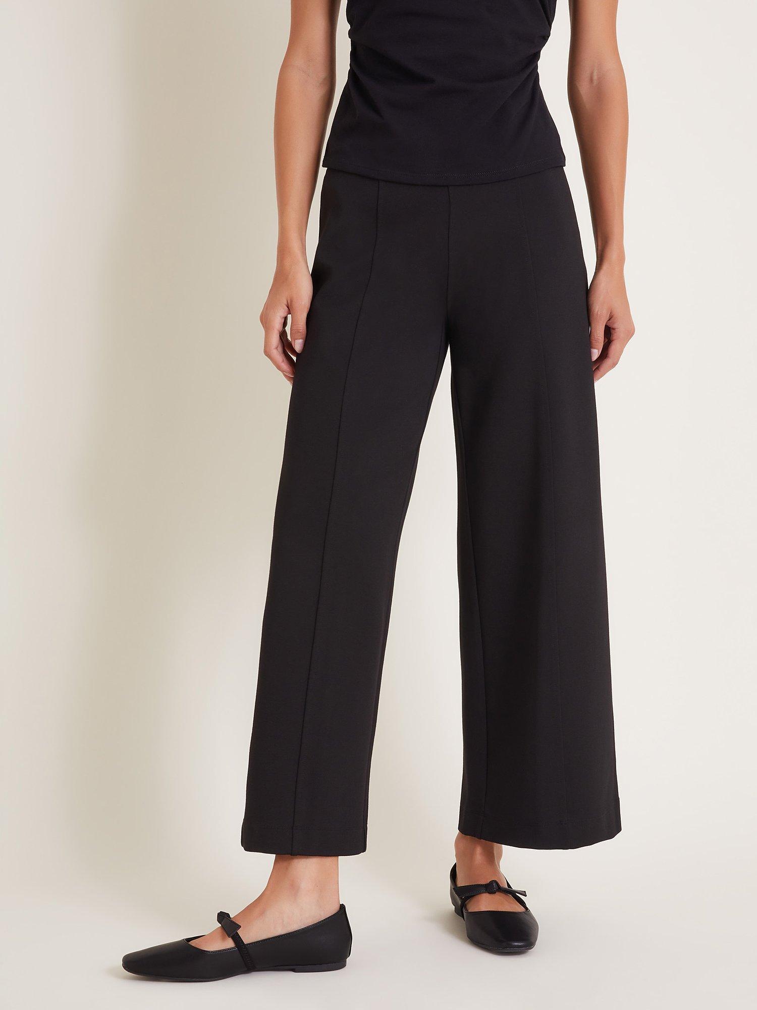 Monsoon Paula Ponte Bootcut Trousers Black