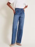 Monsoon Ruby Wide Leg Jeans, Mid Blue