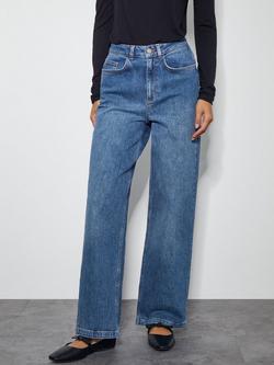 Monsoon Ruby Wide Leg Jeans, Mid Blue, Mid Blue