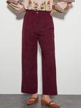 Monsoon Samira Corduroy Trousers, Burgundy