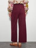 Monsoon Samira Corduroy Trousers, Burgundy