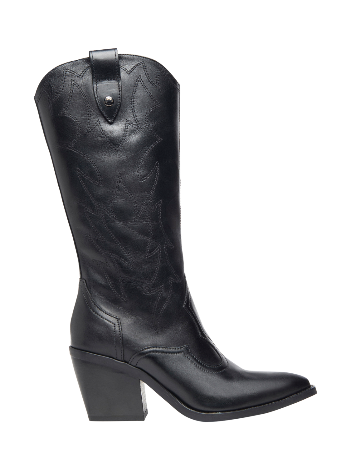 NeroGiardini Leather Cowboy Boots Black