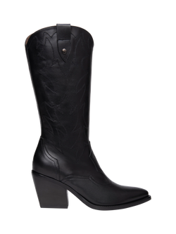 NeroGiardini Leather Cowboy Boots, Black, Black