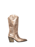 NeroGiardini Leather Pointed Cowboy Boots, Gold