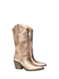 NeroGiardini Leather Pointed Cowboy Boots, Gold