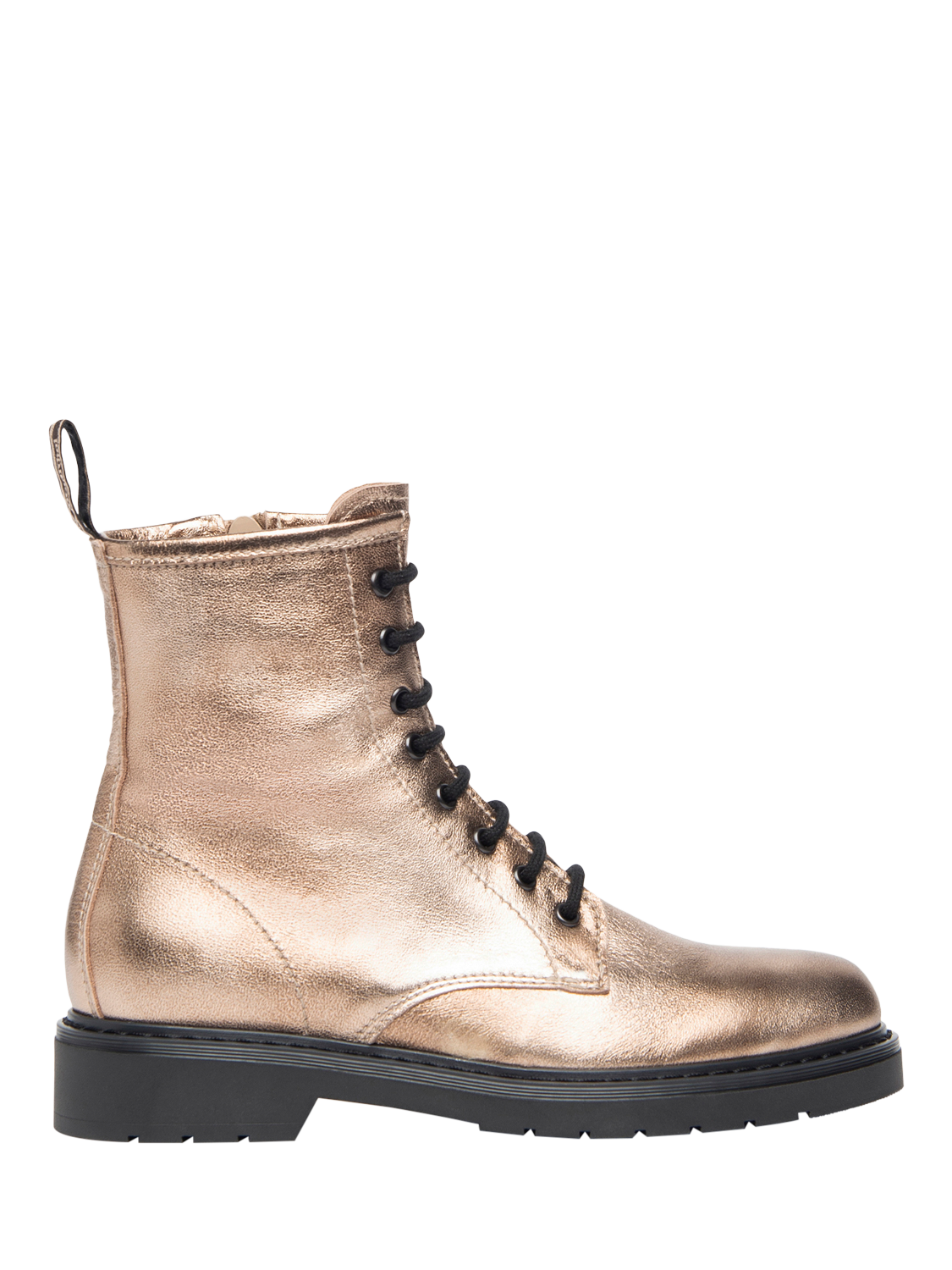 NeroGiardini Metallic Leather Slim Biker Boots, Gold