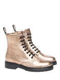 NeroGiardini Metallic Leather Slim Biker Boots, Gold