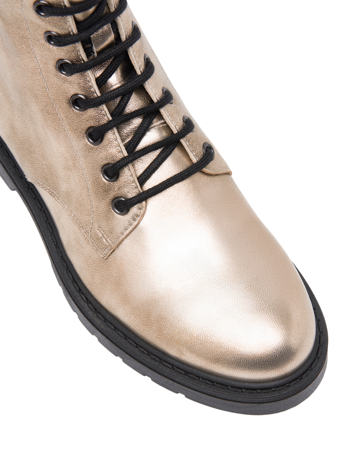 Product image 4 of 5, which shows NeroGiardini Metallic Leather Slim Biker Boots, Gold, 4