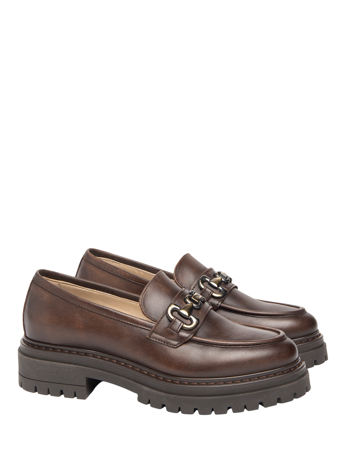 NeroGiardini Leather Snaffle Loafers, Tan, 2