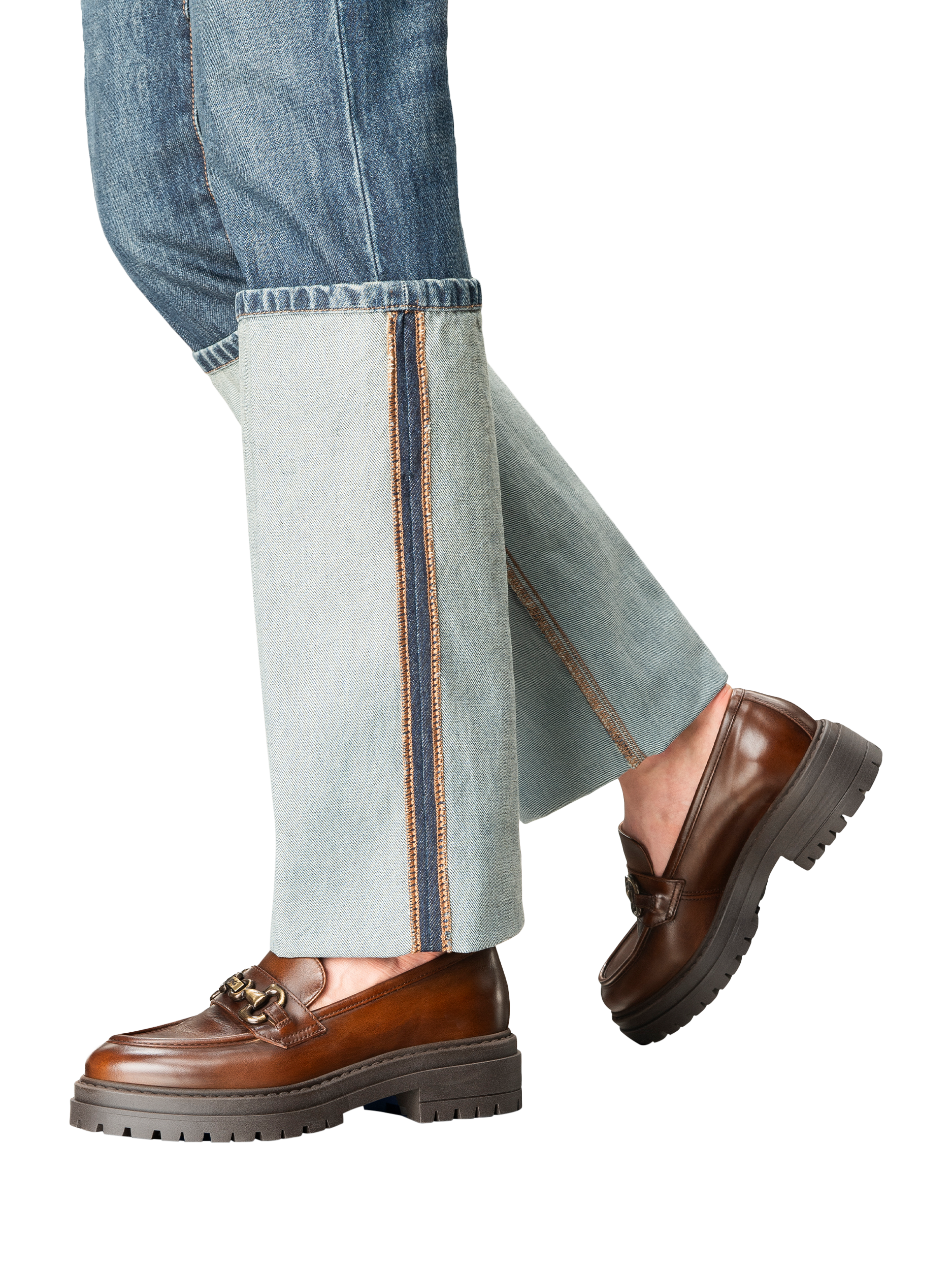 NeroGiardini Leather Snaffle Loafers, Tan, 2