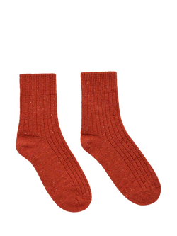 Celtic & Co. Donegal Wool Blend Ribbed Socks - view 2, Burnt Orange