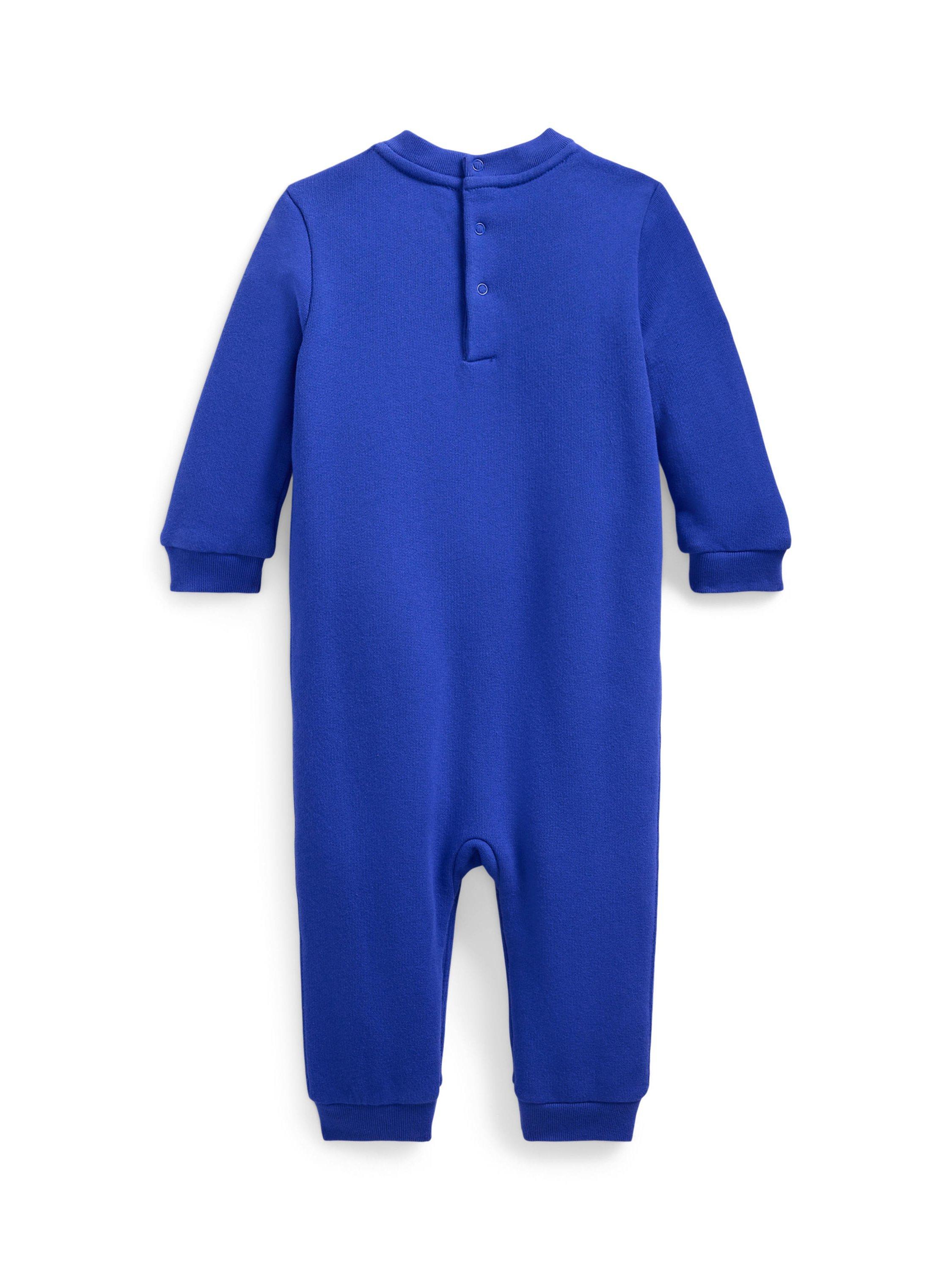 Product image 2 of 2, which shows Ralph Lauren Baby Bear Sleepsuit, Travel Blue, 3 months