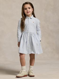 Ralph Lauren Kids' Cotton Stripe Day Dress, Bsr Blue, Bsr Blue